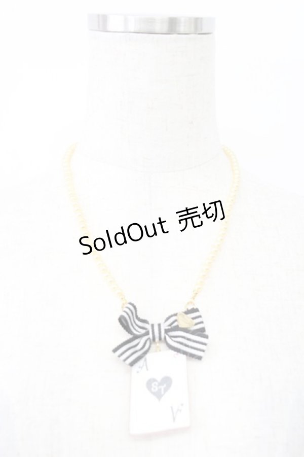 画像1: Shirley Temple / トランプリボンパールネックレス  黒Ｘアイボリー T-26-02-24-038-ET-AC-SA-ZT (1)