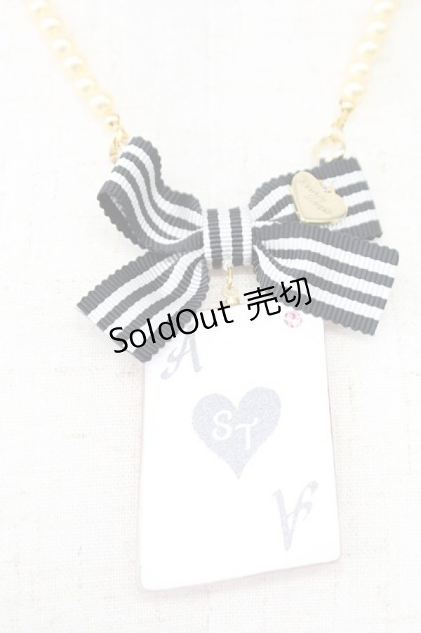 画像2: Shirley Temple / トランプリボンパールネックレス  黒Ｘアイボリー T-26-02-24-038-ET-AC-SA-ZT (2)