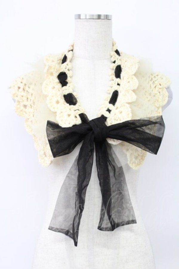 画像1: Emily Temple cute / チュール&ニット ティペット  ベージュ T-26-02-24-048-ET-ZA-SA-ZT633 (1)