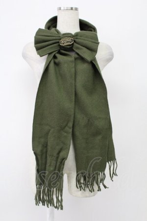 画像: Amavel / リボンマフラー  カーキ T-26-02-24-050-CA-ZA-SA-ZT