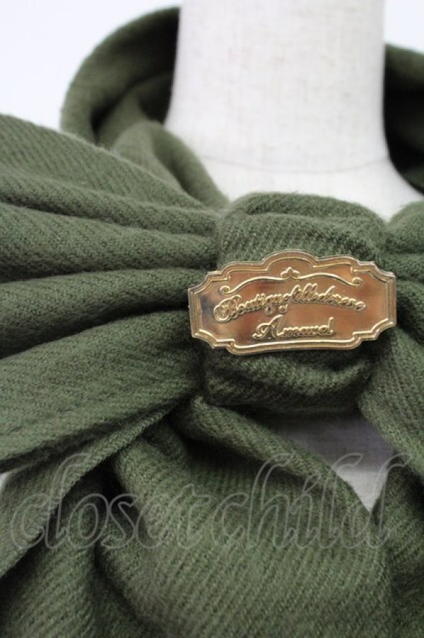 画像2: Amavel / リボンマフラー  カーキ T-26-02-24-050-CA-ZA-SA-ZT (2)