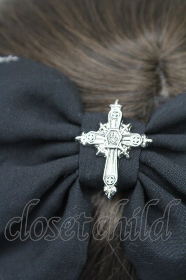 画像3: Moi-meme-Moitie / ネオゴシックアーチネオプリントカチューシャ  黒Ｘシルバー T-26-02-24-009-MO-AC-SA-ZT (3)