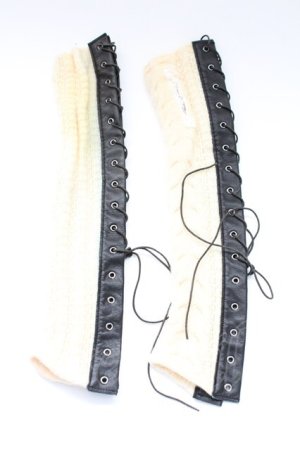 画像: alice auaa / ニット＆レザーレッグウォーマー  アイボリーＸブラウン T-26-02-24-051-AA-ZA-SA-ZT