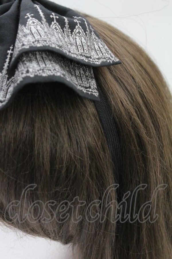 画像4: Moi-meme-Moitie / ネオゴシックアーチネオプリントカチューシャ  黒Ｘシルバー T-26-02-24-009-MO-AC-SA-ZT (4)