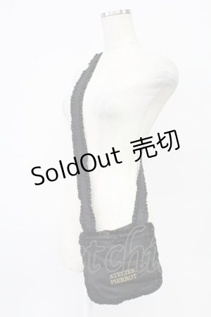 画像: ATELIER PIERROT / ロゴ刺繍ポシェット  黒 T-26-02-24-058-EL-BG-SA-ZT633