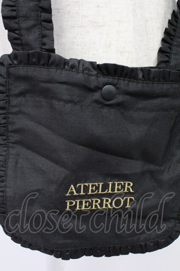 画像3: ATELIER PIERROT / ロゴ刺繍ポシェット  黒 T-26-02-24-058-EL-BG-SA-ZT (3)