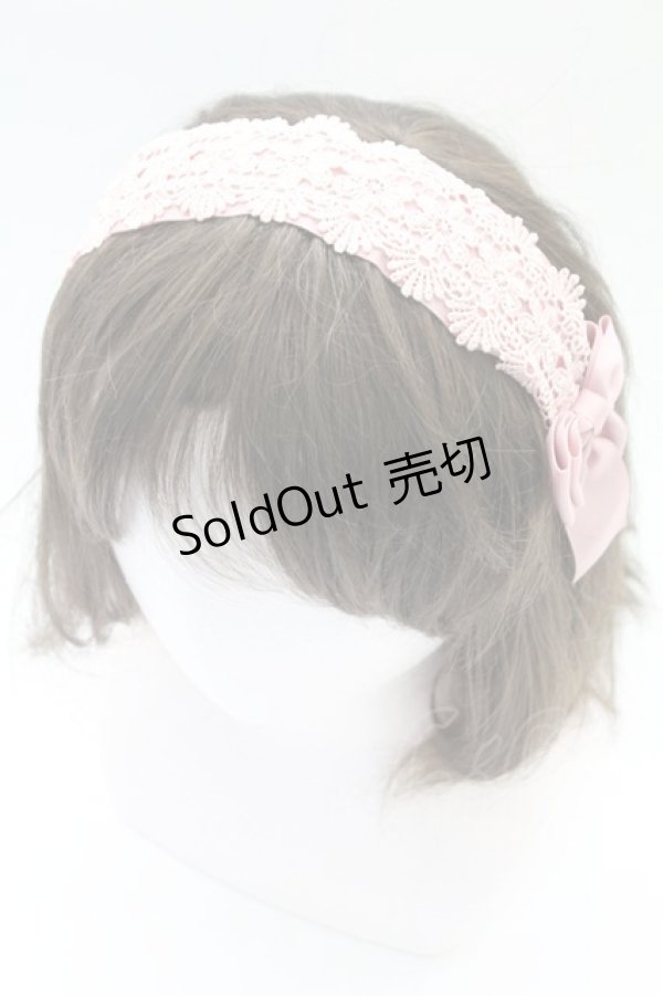 画像1: m petit by misako / TT*AMレースカチューシャ  中桃 T-26-02-24-011-LO-AC-SA-ZT633-F004 (1)