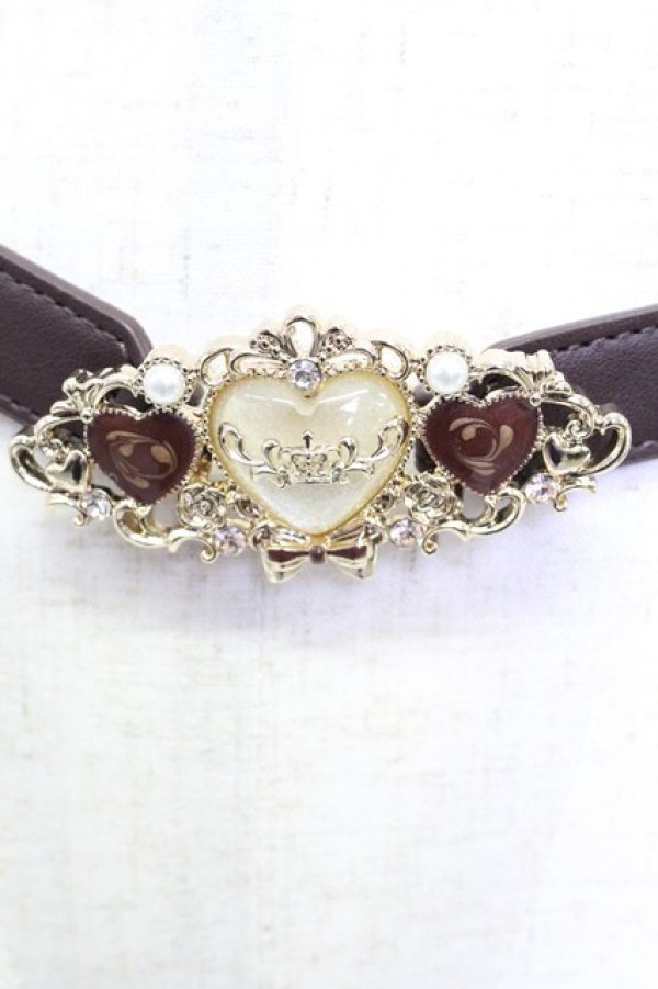 画像2: axes femme / ハートモチーフ細ベルト  ゴールドＸブラウン T-26-02-24-064-AX-ZA-SA-ZT (2)