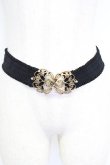 画像1: axes femme / 立体バラ×蝶ゴムベルト  ブラック×ゴールド T-26-02-24-065-AX-BL-SA-ZT (1)