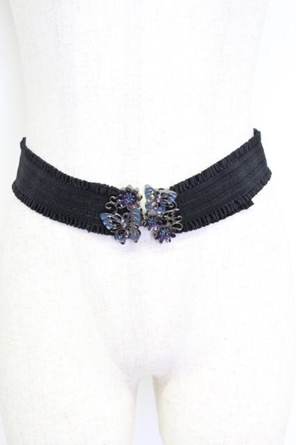 画像1: axes femme / G 蝶ゴムベルト  青Ｘ黒 T-26-02-24-066-AX-ZA-SA-ZT (1)