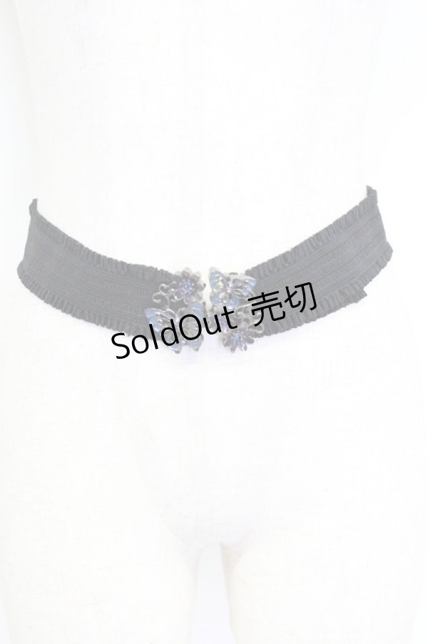 画像1: axes femme / G 蝶ゴムベルト  青Ｘ黒 T-26-02-24-066-AX-ZA-SA-ZT633-F006 (1)