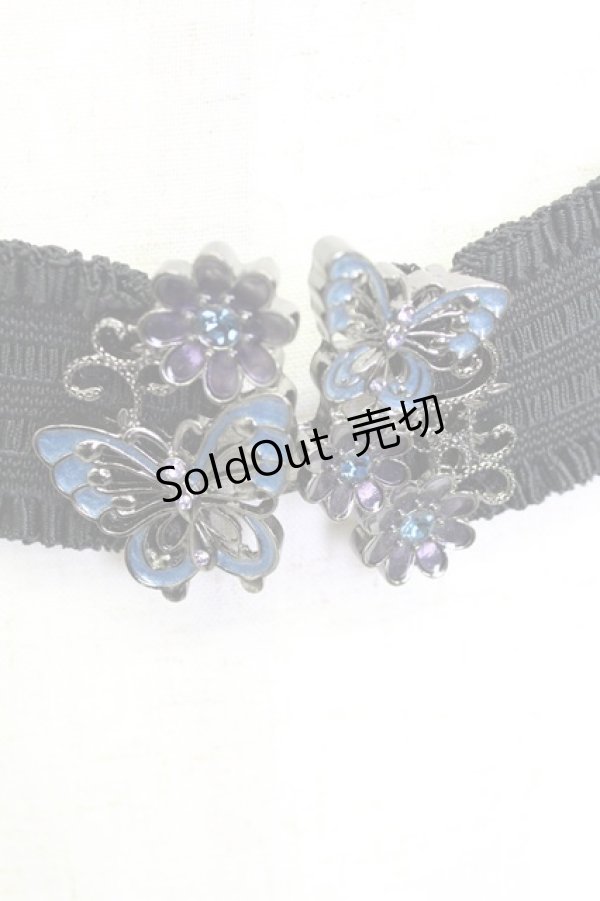 画像2: axes femme / G 蝶ゴムベルト  青Ｘ黒 T-26-02-24-066-AX-ZA-SA-ZT633-F006 (2)