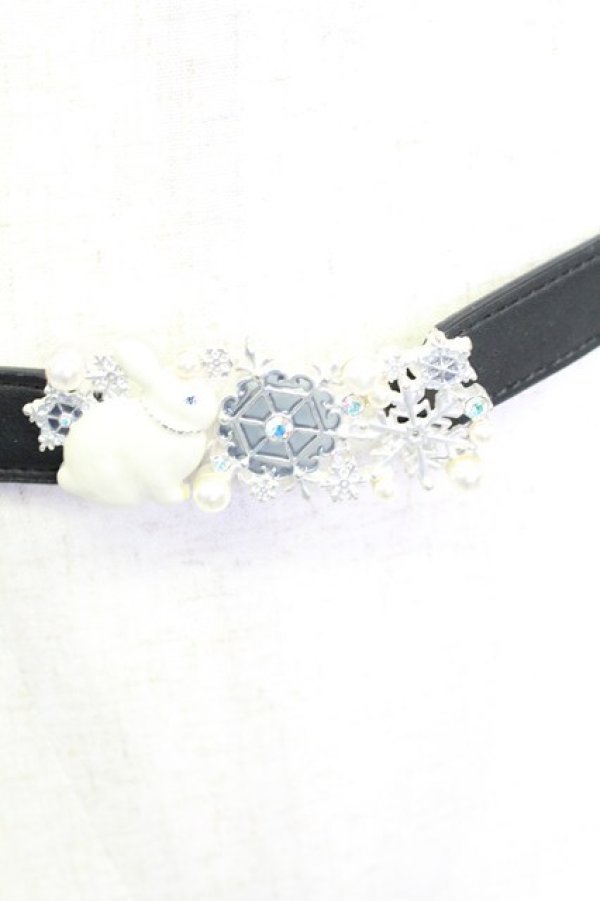 画像2: axes femme / 雪うさぎ細ベルト  黒Ｘシルバー T-26-02-24-067-AX-ZA-SA-ZT (2)