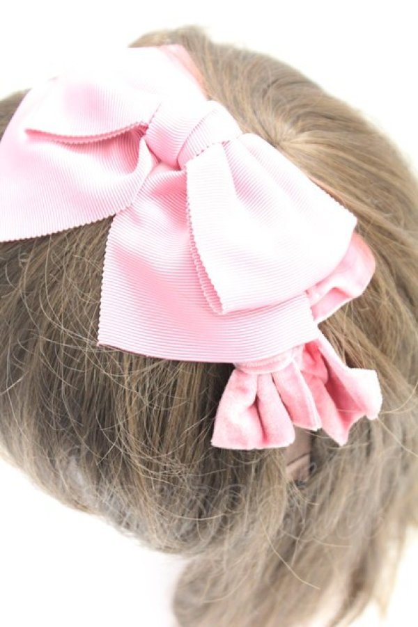 画像2: Shirley Temple / ダブルリボンカチューシャ  ピンク T-26-02-24-012-ET-AC-SA-ZT (2)