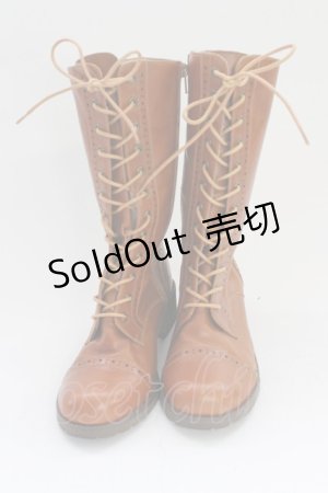 画像: PINK HOUSE / 編み上げZIPブーツ 3(M) ブラウン T-26-02-24-075-LO-SH-SA-ZT