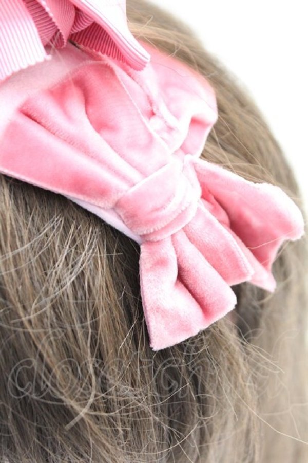 画像3: Shirley Temple / ダブルリボンカチューシャ  ピンク T-26-02-24-012-ET-AC-SA-ZT (3)