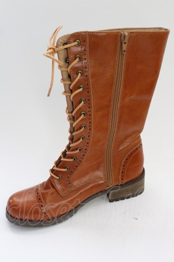 画像5: PINK HOUSE / 編み上げZIPブーツ 3(M) ブラウン T-26-02-24-075-LO-SH-SA-ZT (5)