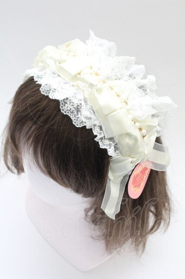 画像1: BABY,THE STARS SHINE BRIGHT / Junoの祝福と鳥たちのAriaリボンカチューシャ  アイボリー T-26-02-24-015-BA-AC-SA-ZT (1)