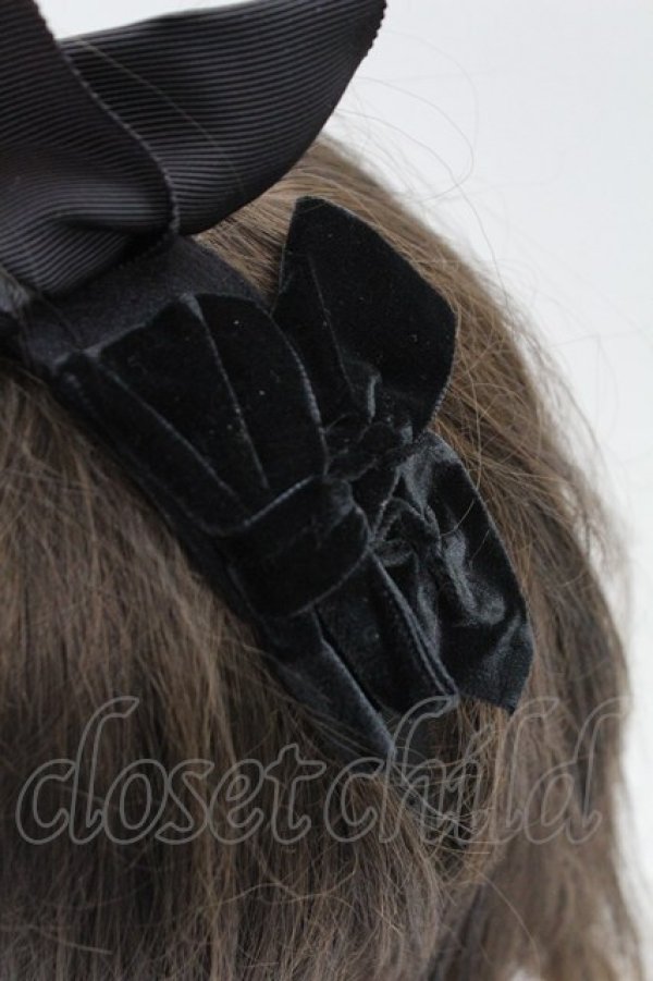 画像3: Shirley Temple / ダブルリボンカチューシャ  黒 T-26-02-24-017-ET-AC-SA-ZT (3)