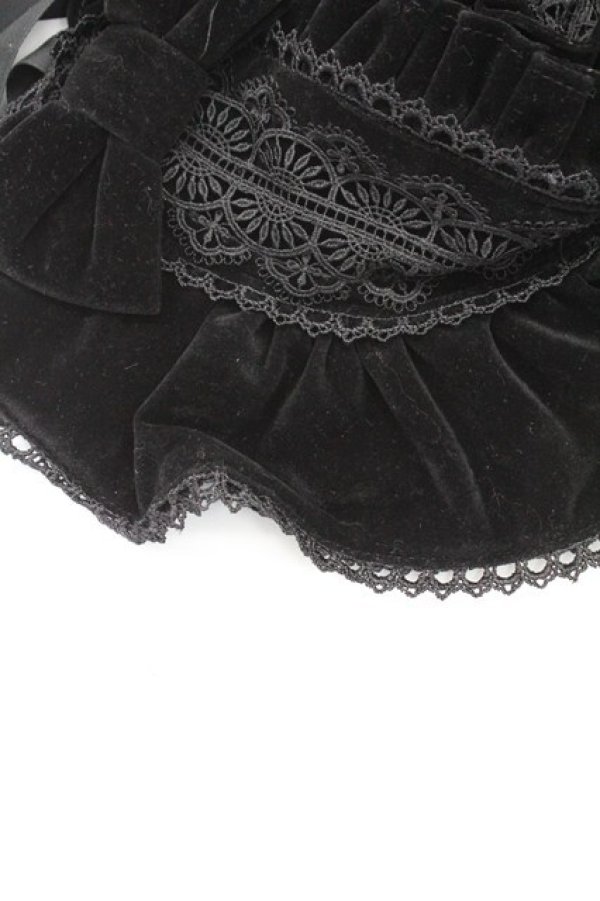 画像5: axes femme kawaii / ベルベットドールハーフボンネット  黒 T-26-02-24-018-AX-AC-SA-ZT (5)