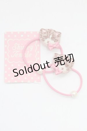 画像: Shirley Temple / ねこ刺繍ヘアゴムセット  ピンク T-26-02-24-004-ET-AC-SA-ZT