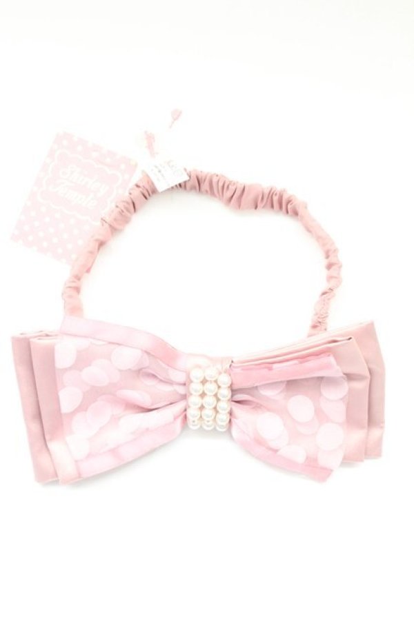 画像1: Shirley Temple / ドットリボンヘアバンド  ピンク T-26-02-24-022-ET-AC-SA-ZT (1)