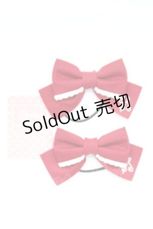 画像: Shirley Temple / ST刺繍リボンヘアゴム  ボルドー T-26-02-24-005-ET-AC-SA-ZT633-F002