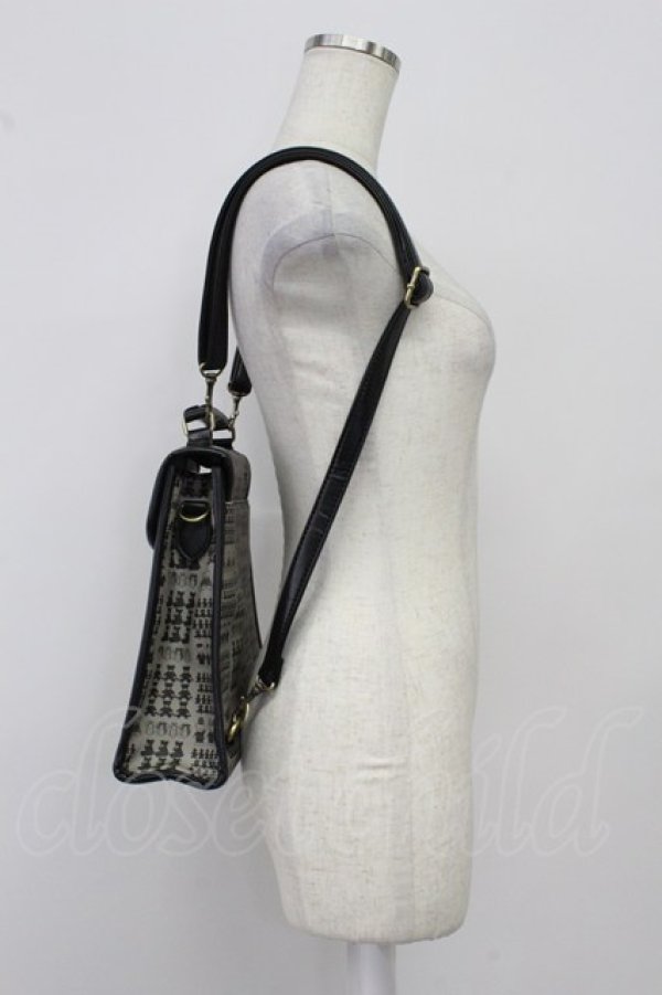 画像2: F i.n.t / テディベアチェック柄パイピングバッグ  ブラック T-26-02-25-020-CA-BG-OW-ZT (2)