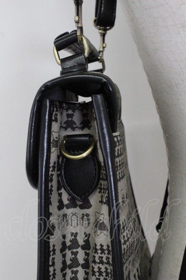 画像4: F i.n.t / テディベアチェック柄パイピングバッグ  ブラック T-26-02-25-020-CA-BG-OW-ZT (4)