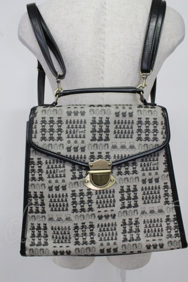 画像5: F i.n.t / テディベアチェック柄パイピングバッグ  ブラック T-26-02-25-020-CA-BG-OW-ZT (5)