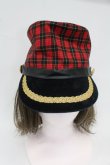 画像2: MALKOMALKA / タータンチェックハット  赤チェックＸ黒 T-26-02-25-026-PU-AC-SA-ZT (2)