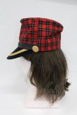 画像3: MALKOMALKA / タータンチェックハット  赤チェックＸ黒 T-26-02-25-026-PU-AC-SA-ZT (3)