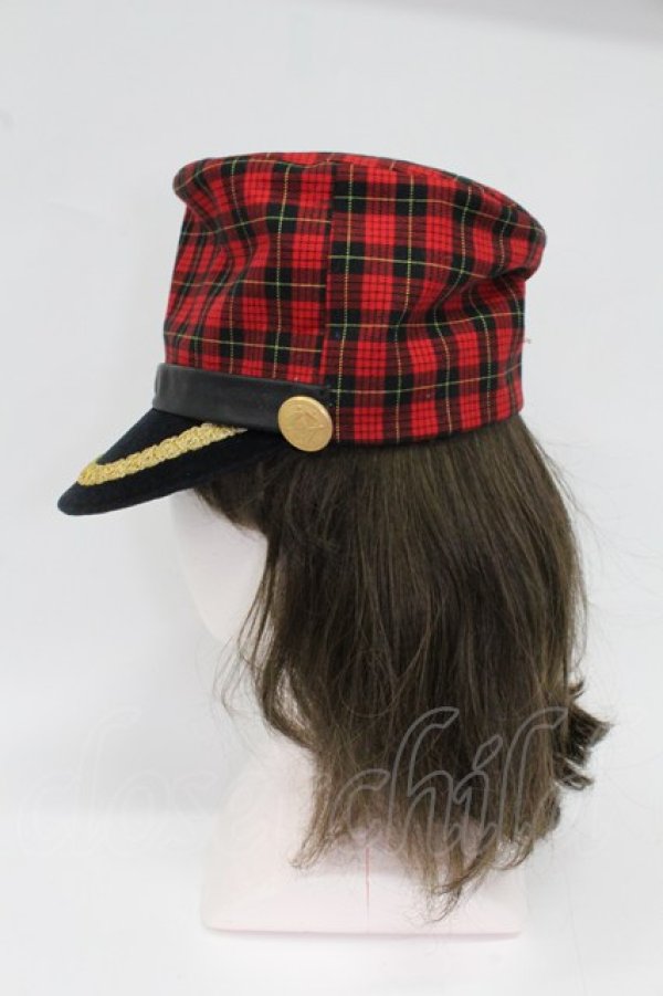 画像3: MALKOMALKA / タータンチェックハット  赤チェックＸ黒 T-26-02-25-026-PU-AC-SA-ZT (3)