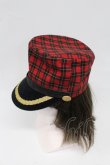 画像6: MALKOMALKA / タータンチェックハット  赤チェックＸ黒 T-26-02-25-026-PU-AC-SA-ZT (6)