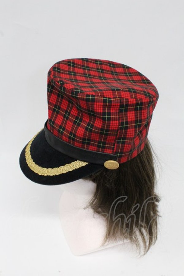 画像6: MALKOMALKA / タータンチェックハット  赤チェックＸ黒 T-26-02-25-026-PU-AC-SA-ZT (6)
