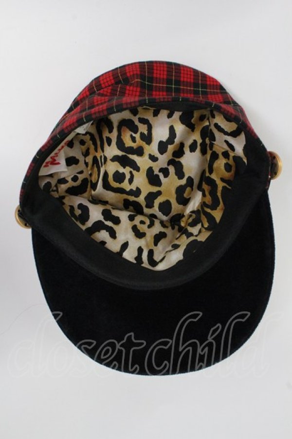 画像7: MALKOMALKA / タータンチェックハット  赤チェックＸ黒 T-26-02-25-026-PU-AC-SA-ZT (7)