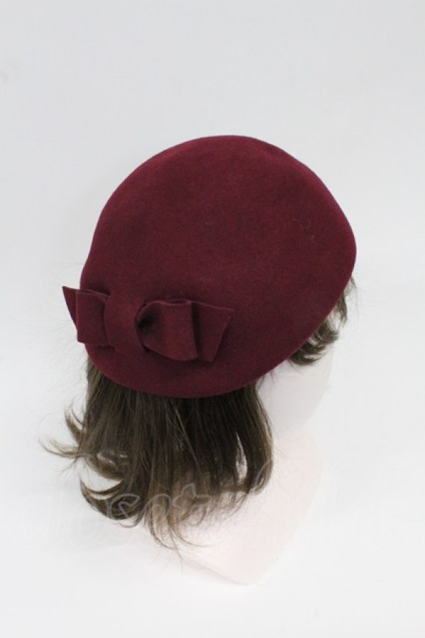 画像4: an another angelus / リボンデザインクラシカルベレー  ワイン T-26-02-25-028-CA-AC-OW-ZT (4)