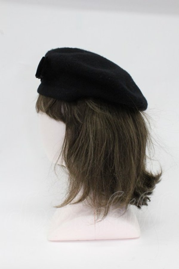 画像2: m petit by misako / AMモチーフリボンベレー帽 57.5cm クロ T-26-02-25-029-0-AC-OW-ZT (2)