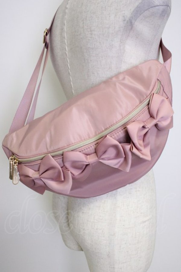 画像2: m petit by misako / リボン付きボディバッグ  ピンク T-26-02-25-001-LO-BG-OW-ZT (2)