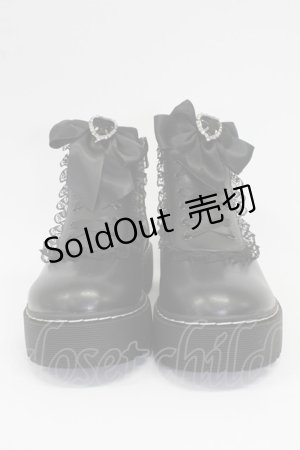 画像: DearMyLove / ローヒールレースアップショートブーツ 25.5cm クロ T-26-02-25-032-EL-SH-OW-ZT