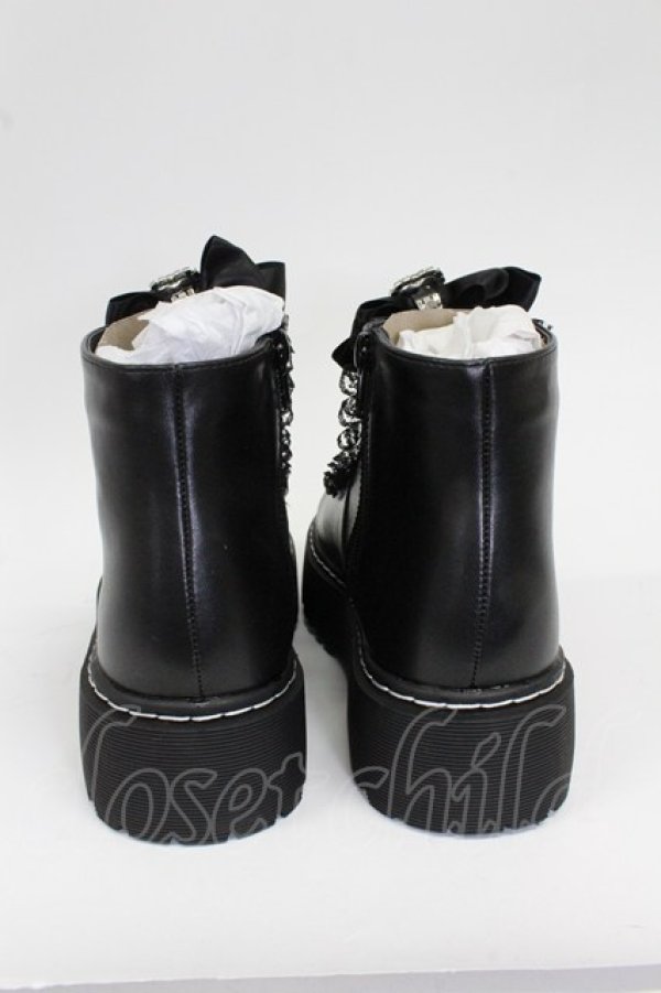 画像3: DearMyLove / ローヒールレースアップショートブーツ 25.5cm クロ T-26-02-25-032-EL-SH-OW-ZT (3)