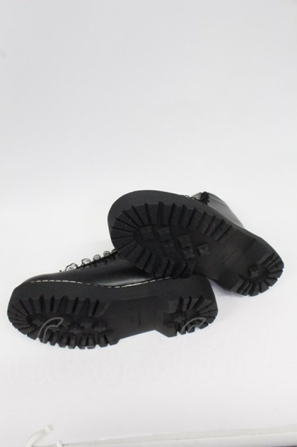 画像8: DearMyLove / ローヒールレースアップショートブーツ 25.5cm クロ T-26-02-25-032-EL-SH-OW-ZT (8)