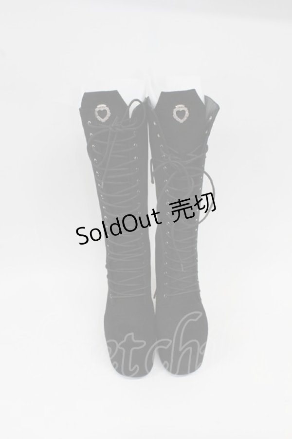 画像1: DimMoire / HeartCore編み上げブーツ M ブラック スウェード T-26-02-25-033-0-SH-IG-ZTK039 (1)