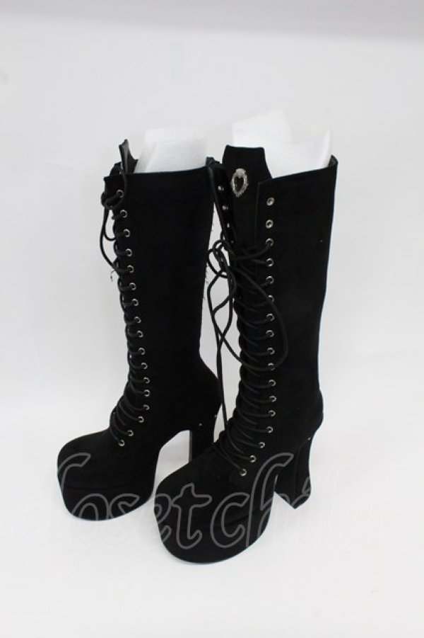 画像2: DimMoire / HeartCore編み上げブーツ M ブラック スウェード T-26-02-25-033-0-SH-IG-ZT (2)