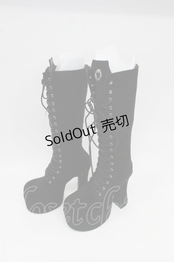 画像2: DimMoire / HeartCore編み上げブーツ M ブラック スウェード T-26-02-25-033-0-SH-IG-ZTK039 (2)