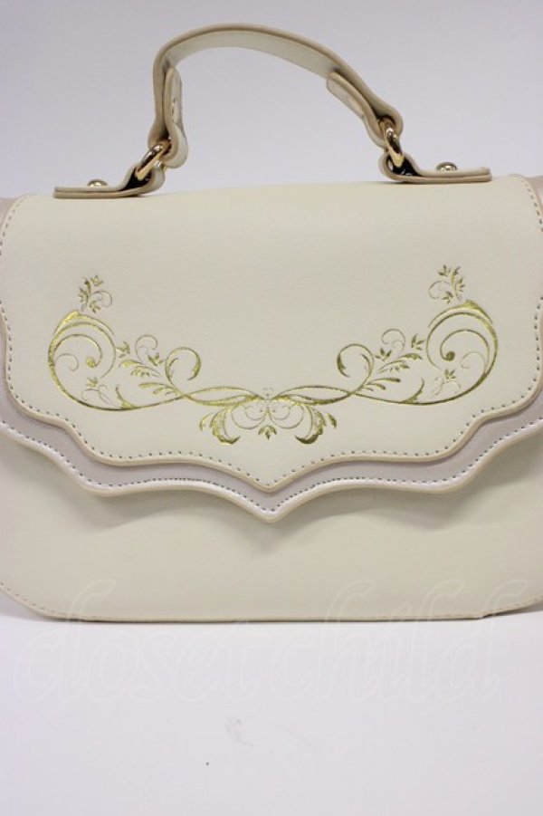 画像2: Elegant Simple Bronzing / Printed Envelopeバッグ  アイボリー T-26-02-25-010-PU-BG-SA-ZT (2)