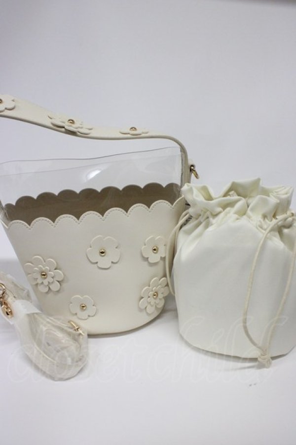 画像7: Hudson Honey / TT*makiフラワーバケツバッグ  濃白 T-26-02-25-011-PU-BG-SA-ZT (7)