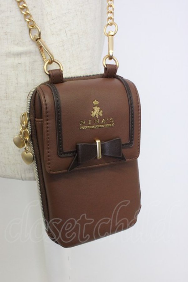 画像2: m petit by misako / NINA′Sスマホショルダーバッグ  ブラウン T-26-02-25-014-LO-BG-OW-ZT (2)
