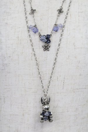 画像: axes femme / フラワーウサギネックレス  シルバー T-26-02-26-026-AX-AC-SA-ZT635-F001