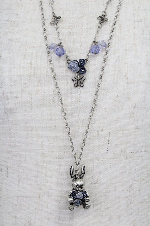 画像1: axes femme / フラワーウサギネックレス  シルバー T-26-02-26-026-AX-AC-SA-ZT (1)